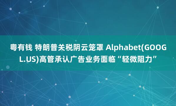 粤有钱 特朗普关税阴云笼罩 Alphabet(GOOGL.US)高管承认广告业务面临“轻微阻力”